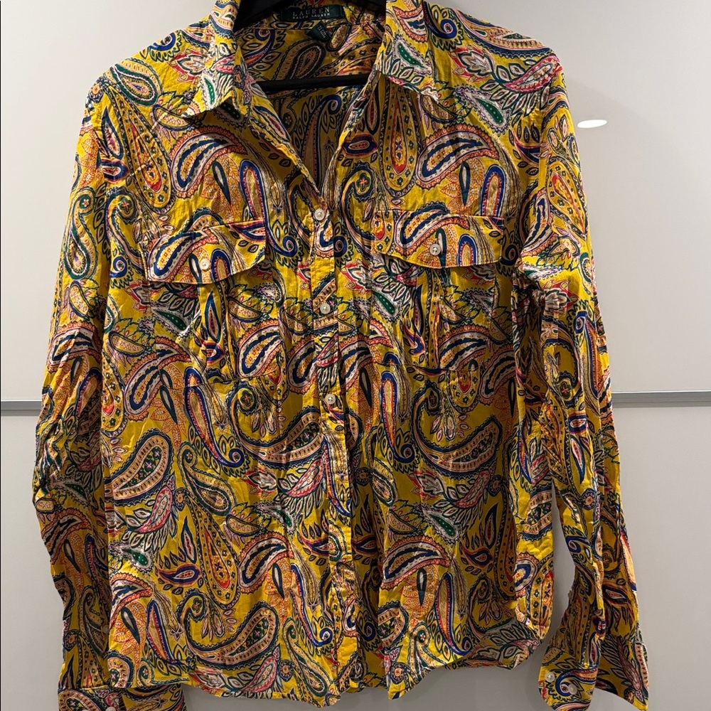 Lauren Ralph Lauren Paisley Blouse - Yellow, Blue, Red